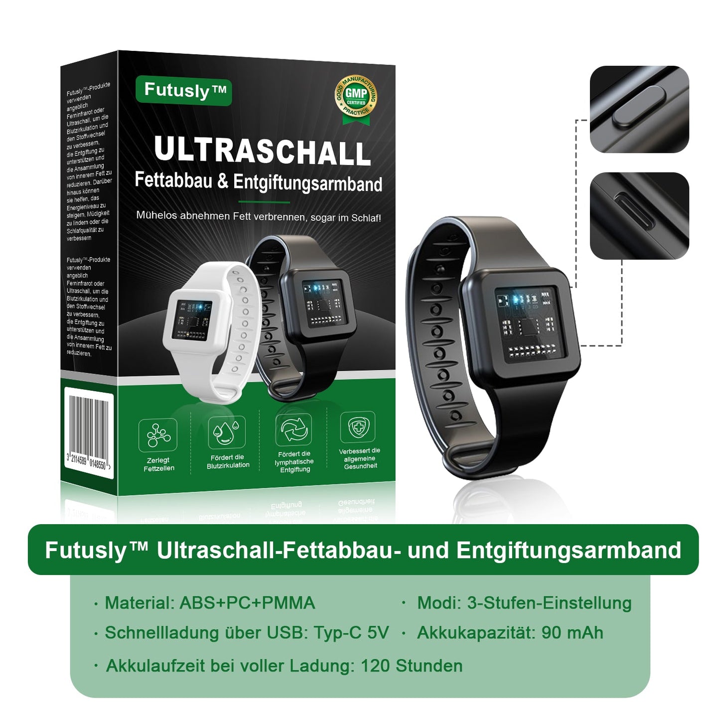 🥇🧑⚕️Futusly™ Ultraschall-Fettabbau und Entgiftungsarmband (🔥LETZTER TAG 70% RABATT)
