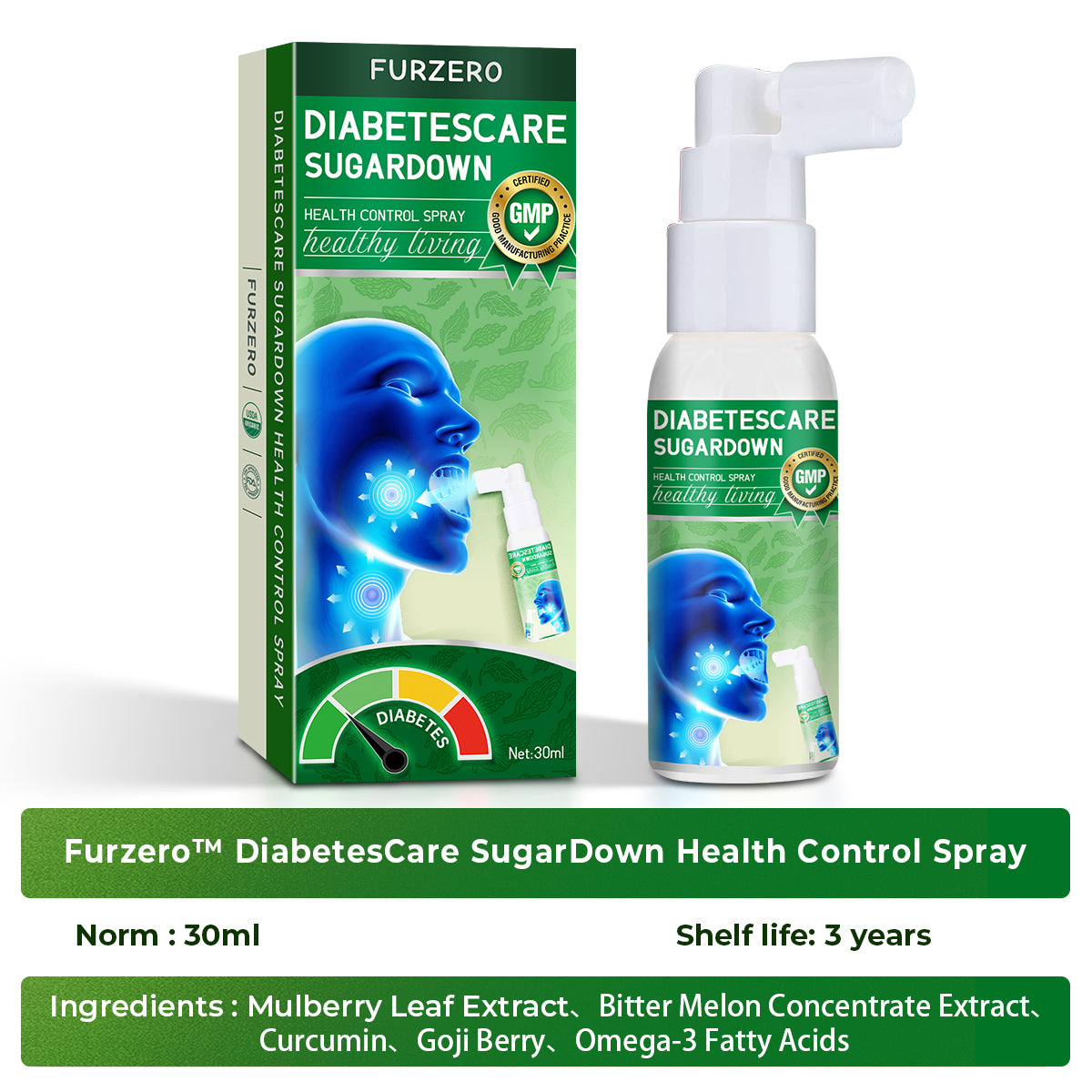 Furzero™ DiabetesCare SugarDown Gesundheitskontroll-Spray