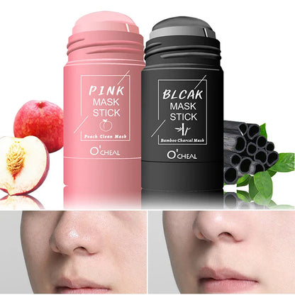 Feste Gesichtsmaske Stick Grüner Tee Honig Pfirsich Reinigung Pore Feuchtigkeitsspendend Lange Kohle Aubergine Schlamm Film