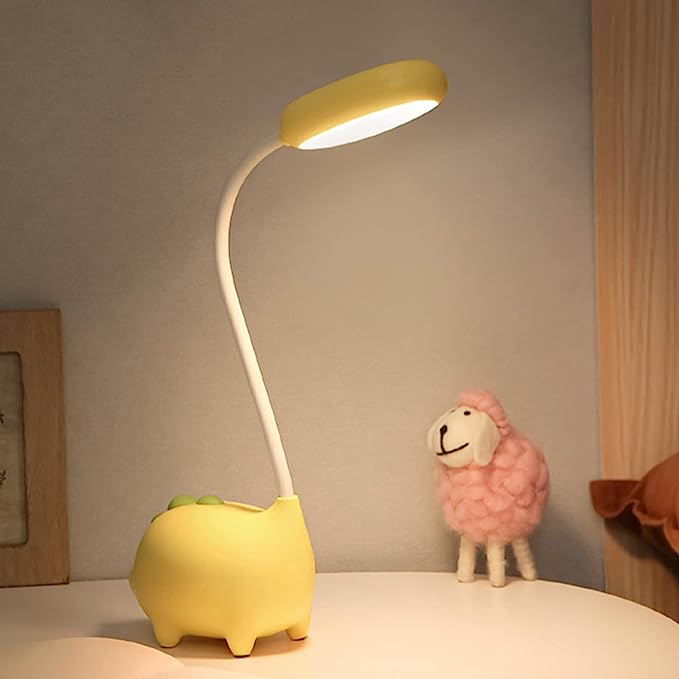 Einzigartige Dinosaurier Schreibtischlampe LED-Nachtlicht für Kinder Wireless Charging Student Learning Augenschutz Lampe USB wiederaufladbare Home Schlafzimmer Studie Schreibtisch Zimmer Dekoration Lampe ist die Teens Mädchen beste Geschenk